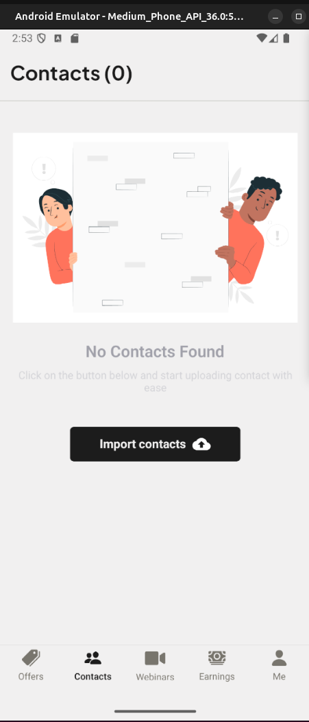 App screenshot of identify potential contacts